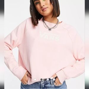 NWT Vans Crewneck Sweater, Size S, Light Pink + White